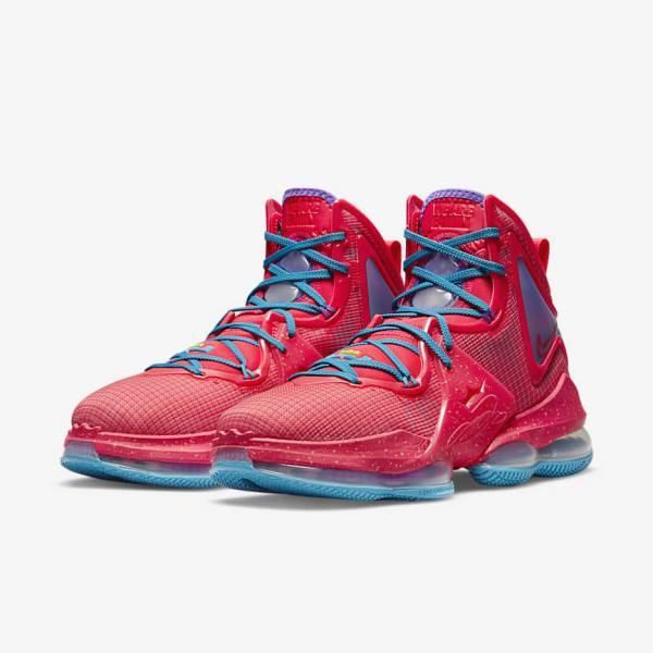 Buty Do Koszykówki Damskie Nike LeBron 19 Czerwone Niebieskie Fioletowe Czerwone | NK847BJC