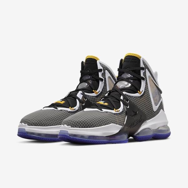 Buty Do Koszykówki Damskie Nike LeBron 19 Niebieskie Czarne Białe Czerwone | NK874QTD