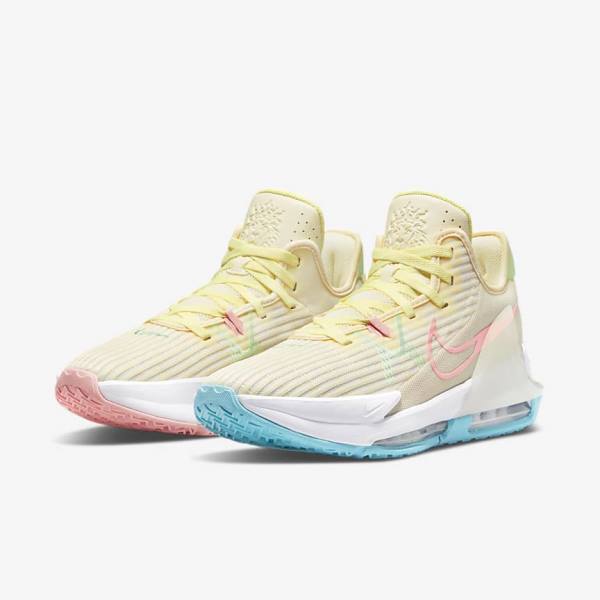 Buty Do Koszykówki Damskie Nike LeBron Witness 6 Zielone Niebieskie | NK038GRB