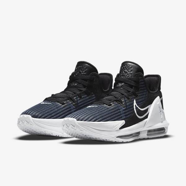 Buty Do Koszykówki Damskie Nike LeBron Witness 6 Czarne Ciemny Obsidian Białe | NK460FQM