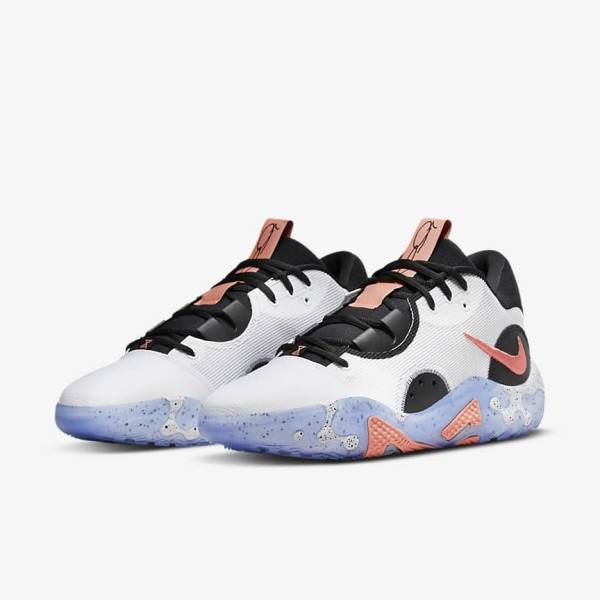 Buty Do Koszykówki Damskie Nike PG 6 Białe Czarne Niebieskie Czerwone | NK432SDK