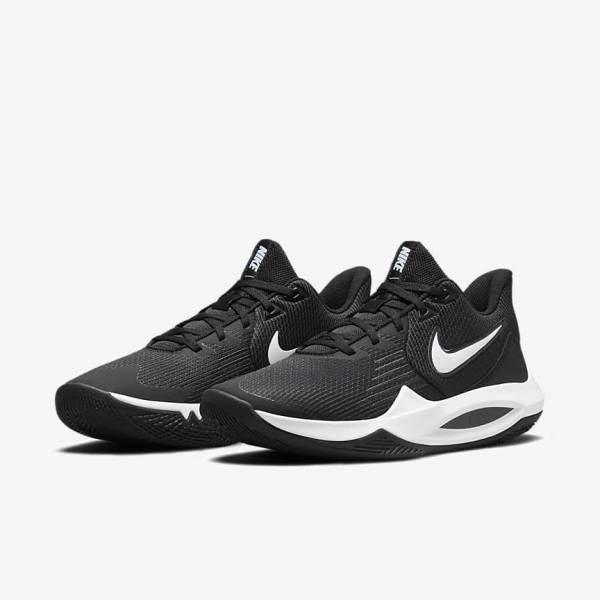 Buty Do Koszykówki Damskie Nike Precision 5 Czarne Ciemny Szare Białe | NK257PDV