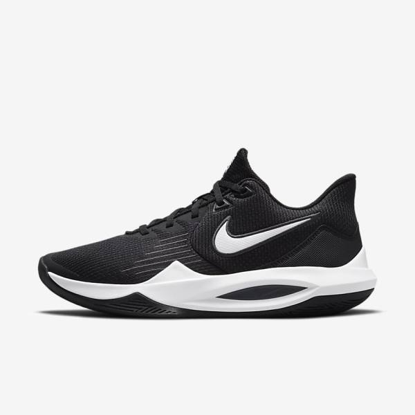 Buty Do Koszykówki Damskie Nike Precision 5 Czarne Ciemny Szare Białe | NK257PDV