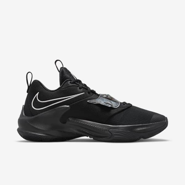 Buty Do Koszykówki Damskie Nike Zoom Freak 3 Czarne Szare Różowe Metal Srebrne | NK160ZMF