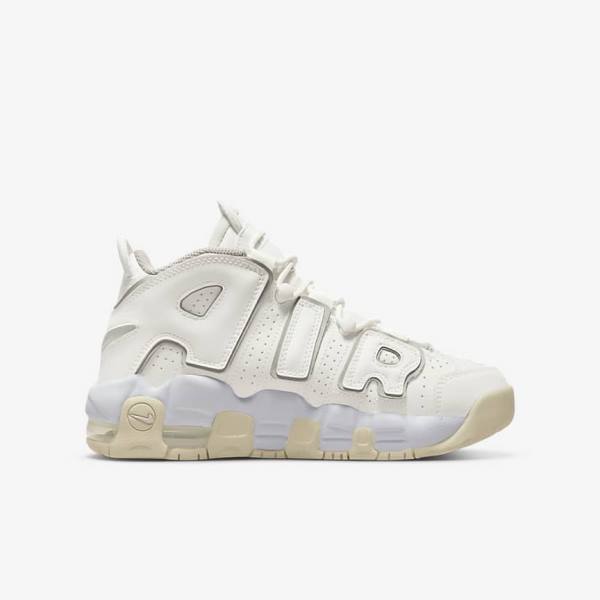 Buty Do Koszykówki Dziecięce Nike Air More Uptempo Older Białe Brązowe Głęboka | NK958KZF