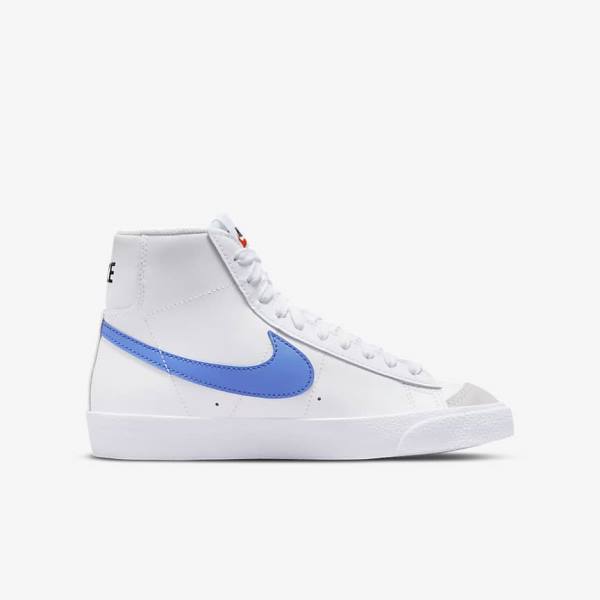 Buty Do Koszykówki Dziecięce Nike Blazer Mid 77 Older Białe Niebieskie Czarne Czerwone | NK510QMF