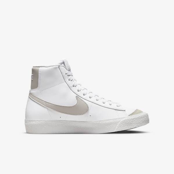 Buty Do Koszykówki Dziecięce Nike Blazer Mid 77 SE Older Białe Głęboka Beżowe | NK657IEW