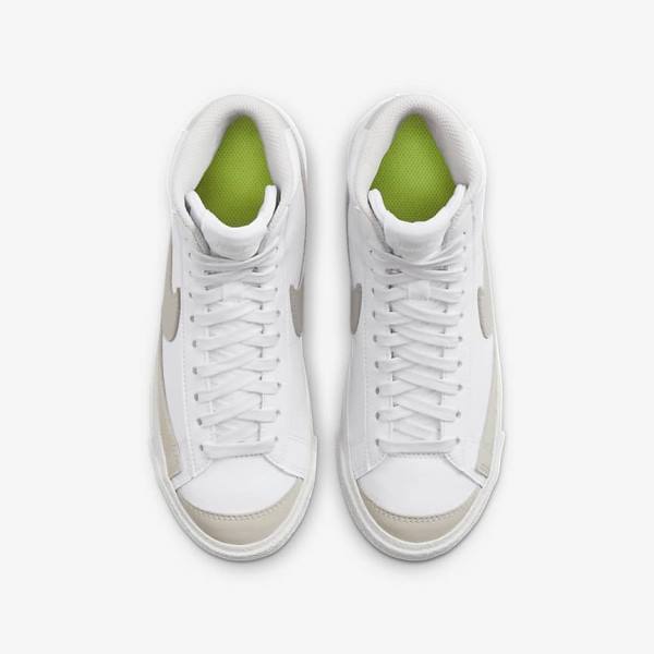 Buty Do Koszykówki Dziecięce Nike Blazer Mid 77 SE Older Białe Głęboka Beżowe | NK657IEW