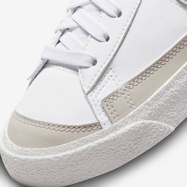 Buty Do Koszykówki Dziecięce Nike Blazer Mid 77 SE Older Białe Głęboka Beżowe | NK657IEW