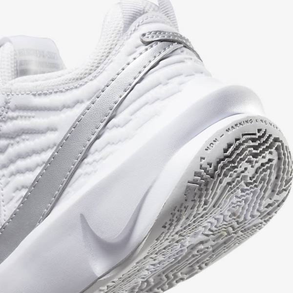 Buty Do Koszykówki Dziecięce Nike Team Hustle D 10 Older Białe Metal Srebrne | NK381JRF