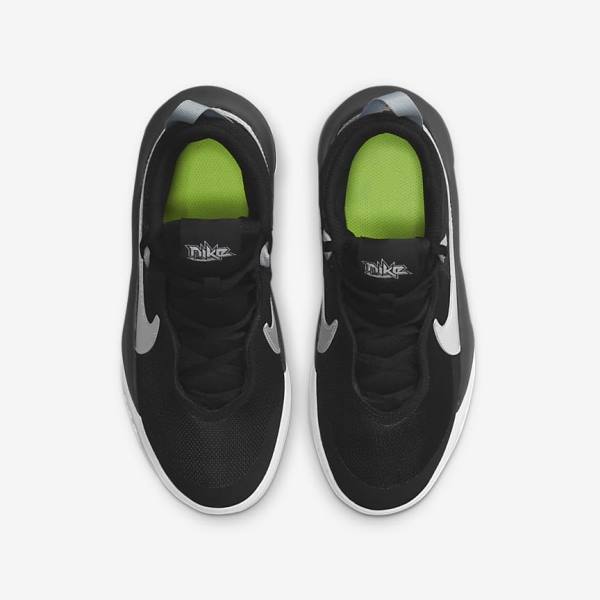 Buty Do Koszykówki Dziecięce Nike Team Hustle D 10 Older Czarne Białe Metal Srebrne | NK561TQJ