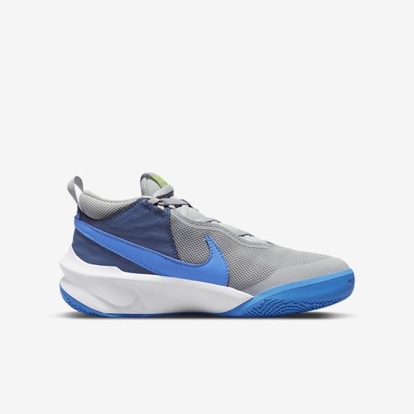 Buty Do Koszykówki Dziecięce Nike Team Hustle D 10 Older Szare Granatowe Zielone Niebieskie | NK740BSW