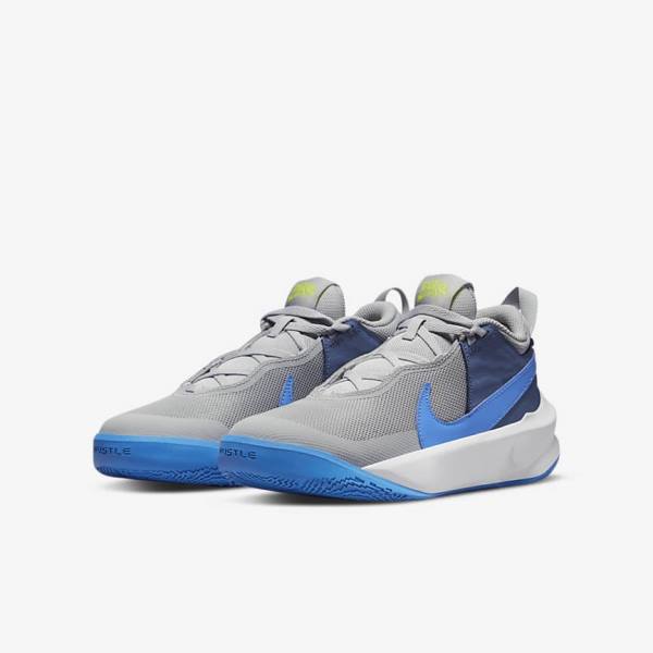 Buty Do Koszykówki Dziecięce Nike Team Hustle D 10 Older Szare Granatowe Zielone Niebieskie | NK740BSW