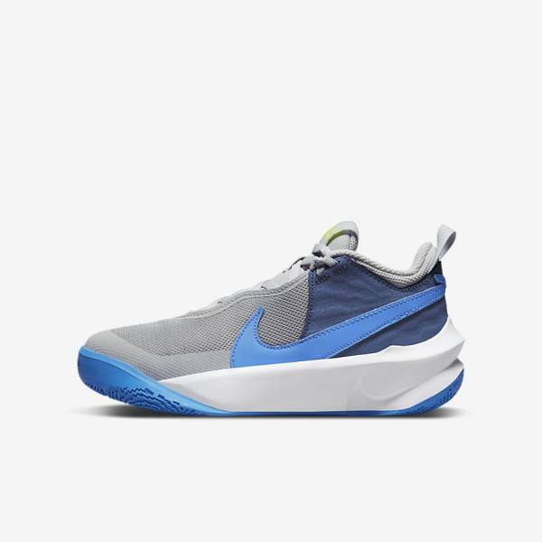 Buty Do Koszykówki Dziecięce Nike Team Hustle D 10 Older Szare Granatowe Zielone Niebieskie | NK740BSW