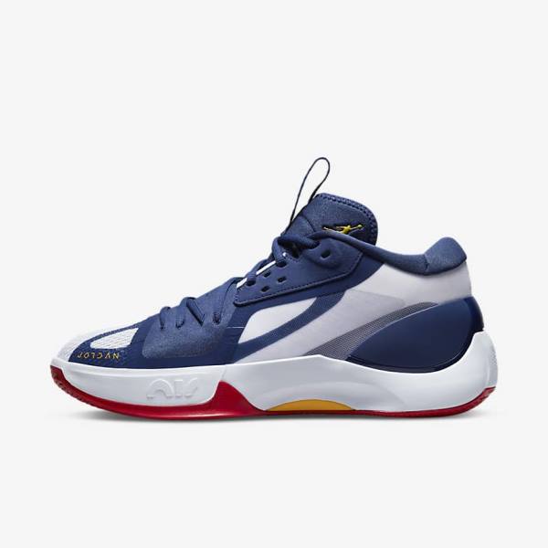 Buty Do Koszykówki Męskie Nike Jordan Zoom Separate Granatowe Białe Czerwone Złote | NK107QGO