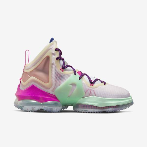 Buty Do Koszykówki Męskie Nike LeBron 19 Niebieskie Głęboka Zielone Białe Bordowe | NK241BIZ