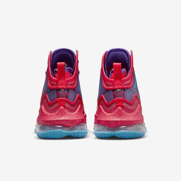 Buty Do Koszykówki Męskie Nike LeBron 19 Czerwone Niebieskie Fioletowe Czerwone | NK857SNG