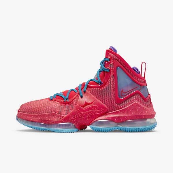 Buty Do Koszykówki Męskie Nike LeBron 19 Czerwone Niebieskie Fioletowe Czerwone | NK857SNG