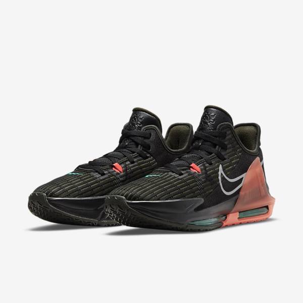 Buty Do Koszykówki Męskie Nike LeBron Witness 6 Czarne Czerwone Metal Srebrne | NK094TJI