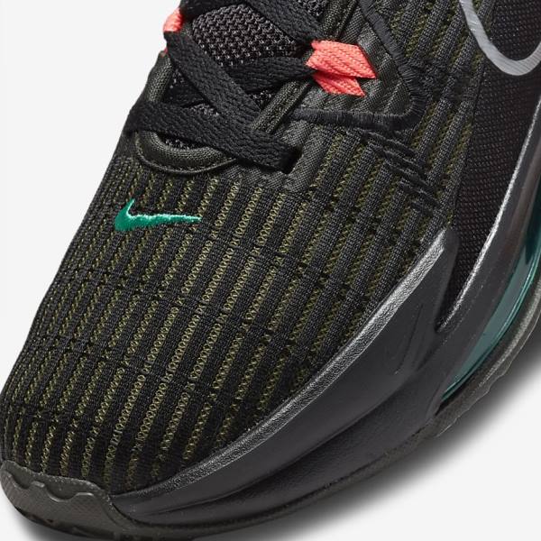 Buty Do Koszykówki Męskie Nike LeBron Witness 6 Czarne Czerwone Metal Srebrne | NK094TJI