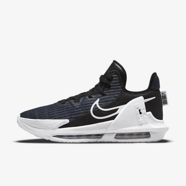 Buty Do Koszykówki Męskie Nike LeBron Witness 6 Czarne Ciemny Obsidian Białe | NK491RUV