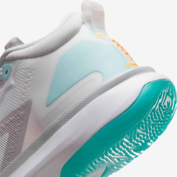 Buty Do Koszykówki Męskie Nike Zion 1 Białe Pomarańczowe Turkusowe Czarne | NK049EOW