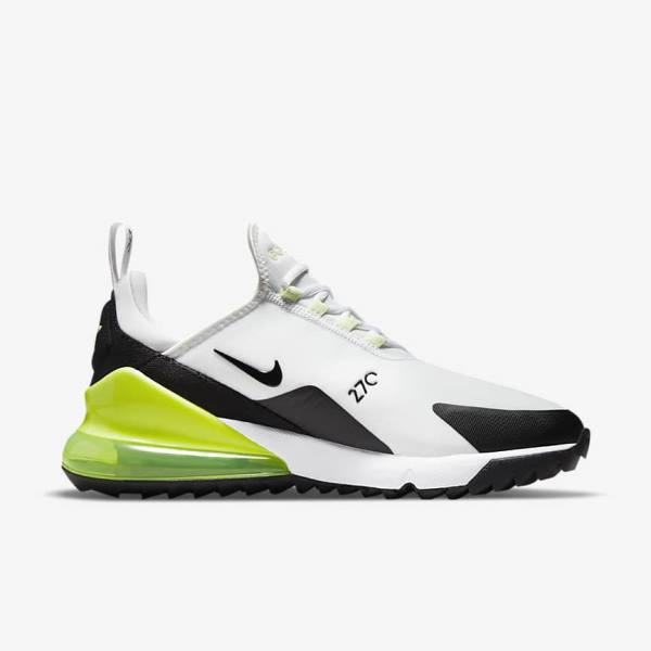 Buty Golfowe Damskie Nike Air Max 270 G Białe Czarne | NK405IMG