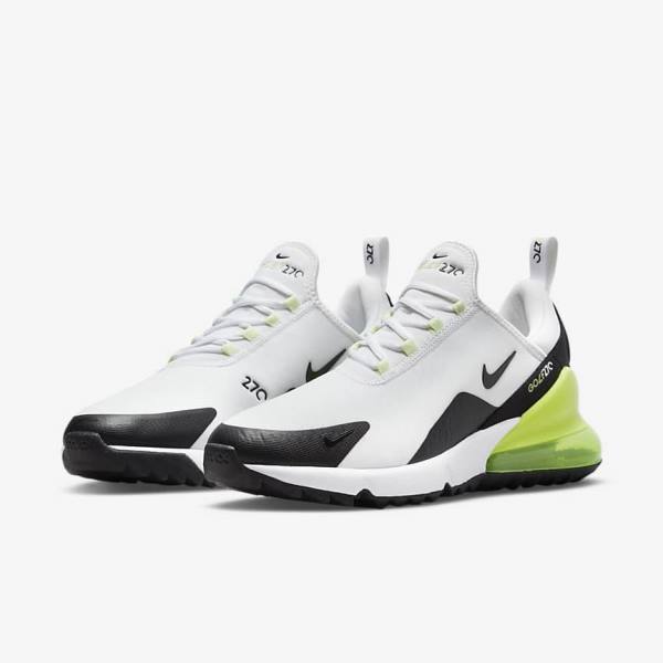 Buty Golfowe Damskie Nike Air Max 270 G Białe Czarne | NK405IMG