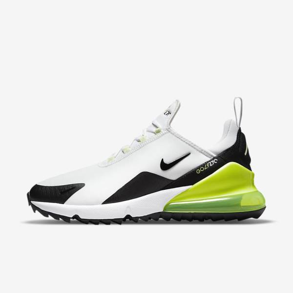 Buty Golfowe Damskie Nike Air Max 270 G Białe Czarne | NK405IMG