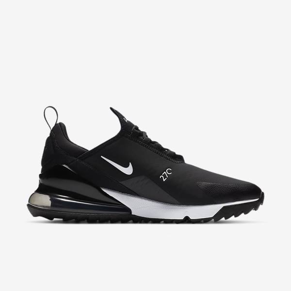 Buty Golfowe Damskie Nike Air Max 270 G Czarne Białe | NK684ZLM