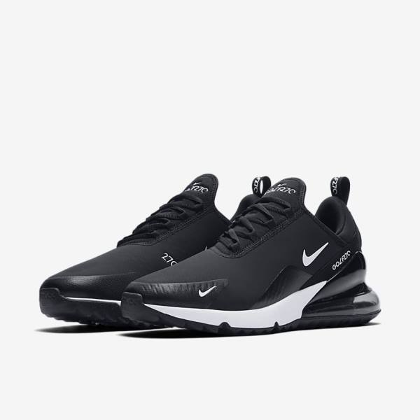 Buty Golfowe Damskie Nike Air Max 270 G Czarne Białe | NK684ZLM