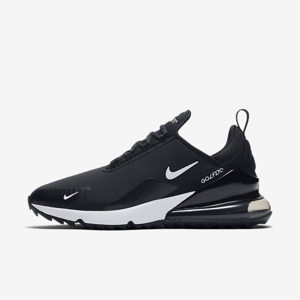 Buty Golfowe Damskie Nike Air Max 270 G Czarne Białe | NK684ZLM