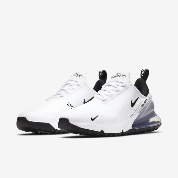 Buty Golfowe Damskie Nike Air Max 270 G Białe Platyna Czarne | NK820SJH