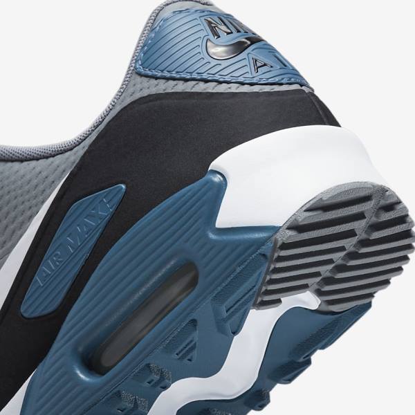 Buty Golfowe Damskie Nike Air Max 90 G Szare Czarne Białe | NK826TAK