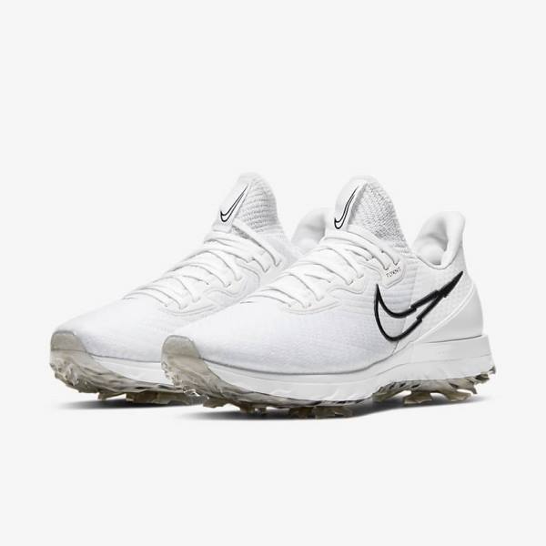 Buty Golfowe Damskie Nike Air Zoom Infinity Tour Białe Platyna Czarne | NK527ZRG