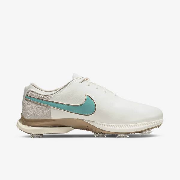 Buty Golfowe Damskie Nike Air Zoom Victory Tour 2 Białe Głęboka Brązowe Turkusowe | NK534MDB