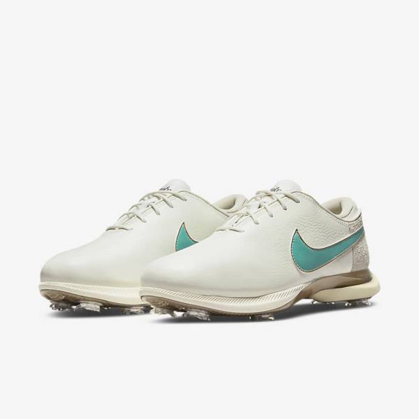 Buty Golfowe Damskie Nike Air Zoom Victory Tour 2 Białe Głęboka Brązowe Turkusowe | NK534MDB