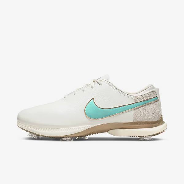 Buty Golfowe Damskie Nike Air Zoom Victory Tour 2 Białe Głęboka Brązowe Turkusowe | NK534MDB