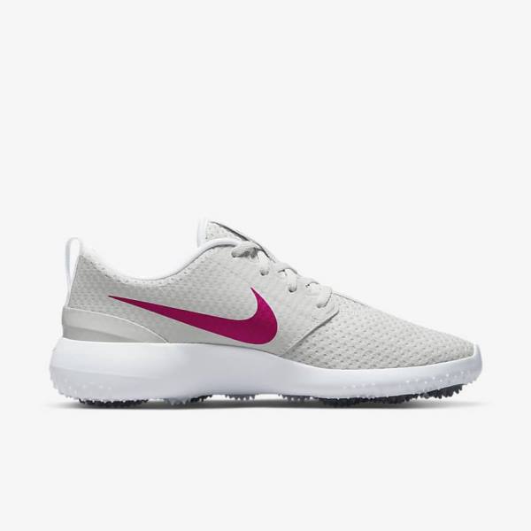 Buty Golfowe Damskie Nike Roshe G Białe Czarne Różowe | NK608GUR