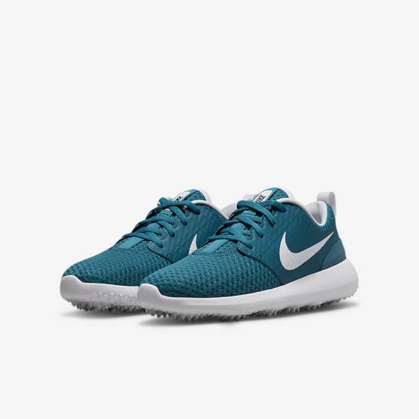 Buty Golfowe Dziecięce Nike Roshe G Jr. Czarne Białe | NK432FDT