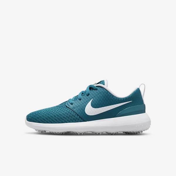 Buty Golfowe Dziecięce Nike Roshe G Jr. Czarne Białe | NK432FDT