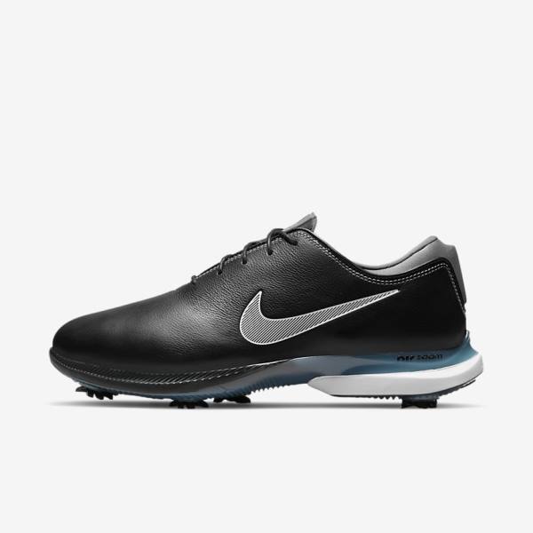 Buty Golfowe Męskie Nike Air Zoom Victory Tour 2 Czarne Metal Niebieskie Szare Białe | NK928KFB