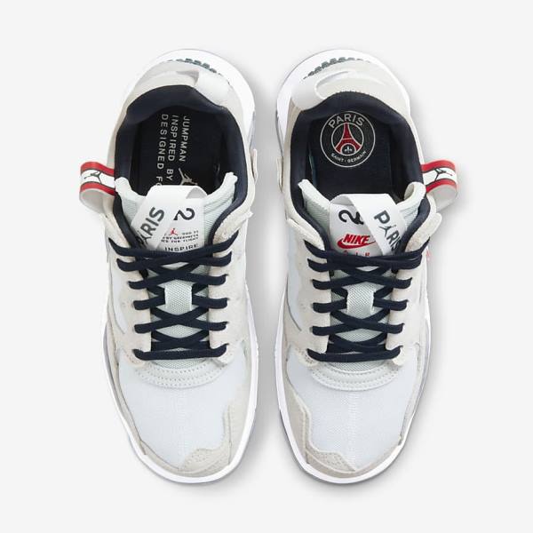 Buty Jordan Damskie Nike Jordan MA2 Paris Saint-Germain Białe Czerwone Czarne Granatowe | NK394CEM