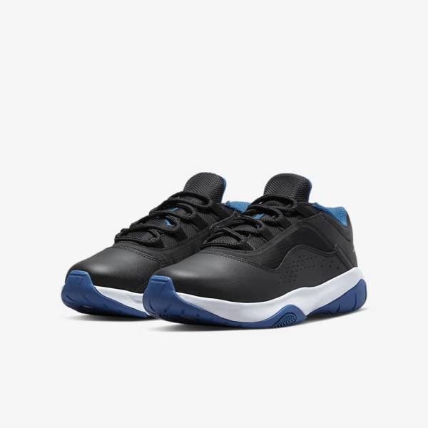 Buty Jordan Dziecięce Nike Air Jordan 11 CMFT Low Older Czarne Ciemny Niebieskie Białe | NK184EYQ