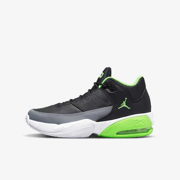 Buty Jordan Dziecięce Nike Jordan Max Aura 3 Older Czarne Szare Białe Zielone | NK601SEF