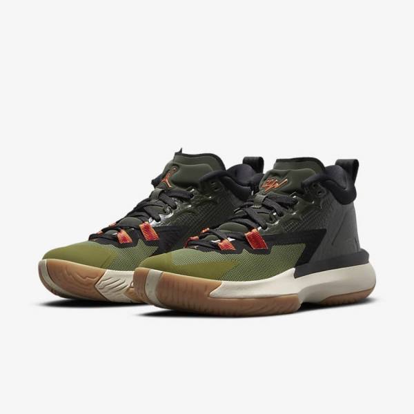 Buty Jordan Dziecięce Nike Zion 1 Older Ciemny Szare Zielone Czarne | NK349TYU