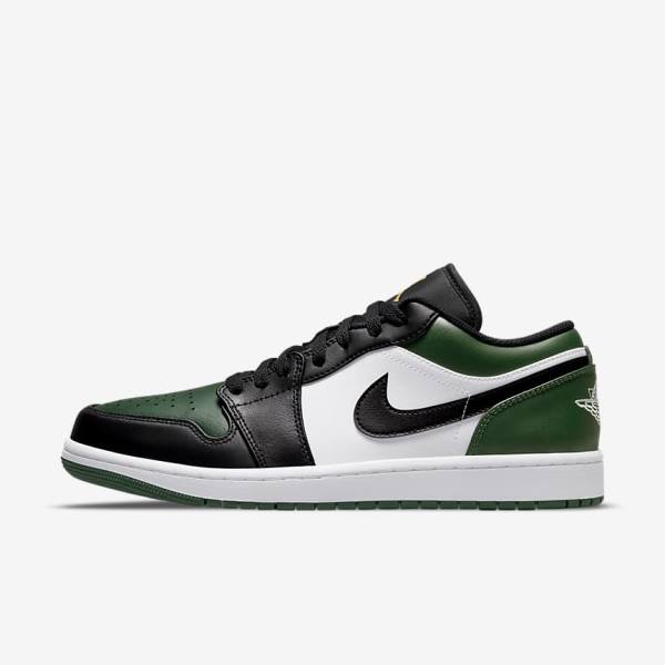 Buty Jordan Męskie Nike Air Jordan 1 Low Zielone Białe Czarne | NK179XPH