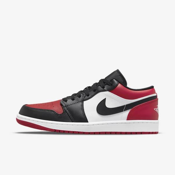 Buty Jordan Męskie Nike Air Jordan 1 Low Czerwone Czarne Białe | NK360KCI