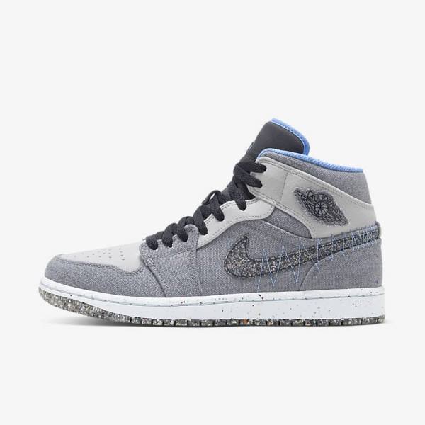 Buty Jordan Męskie Nike Air Jordan 1 Mid SE Szare Czarne Niebieskie | NK714BHW