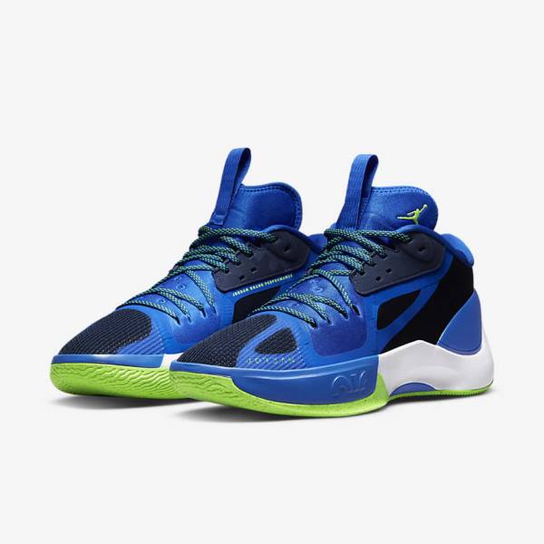 Buty Jordan Męskie Nike Jordan Zoom Separate Granatowe Niebieskie Białe Zielone | NK472GYP